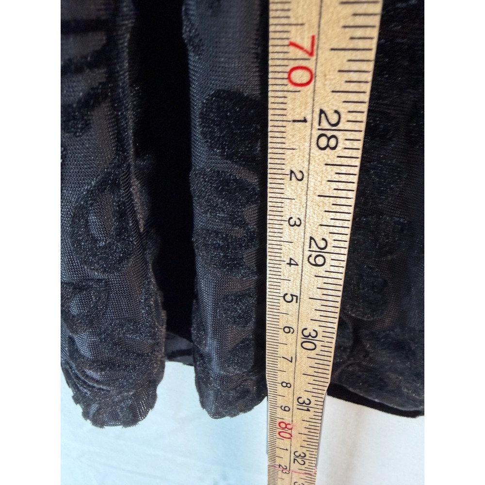 Soft Surroundings Black Burnout Velvet Floral Cowl Neck Tunic Rhinestone Cuff 1X - Picture 6 of 9